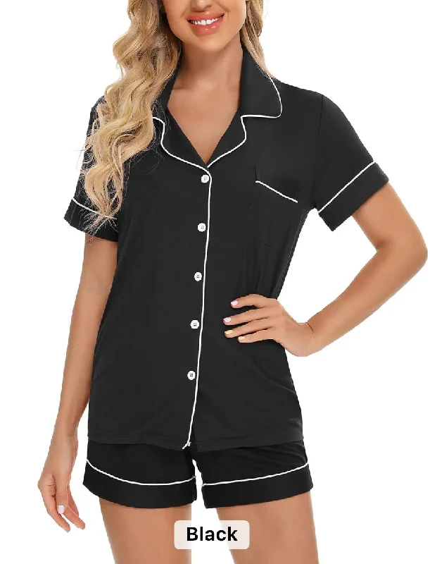 Black Super Soft Short Pyjama Set