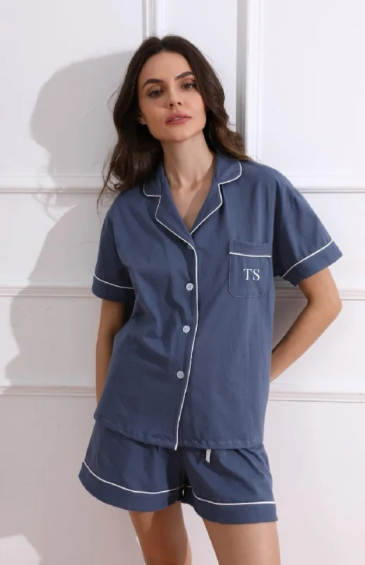 Blue Short Cotton Pyjama Set