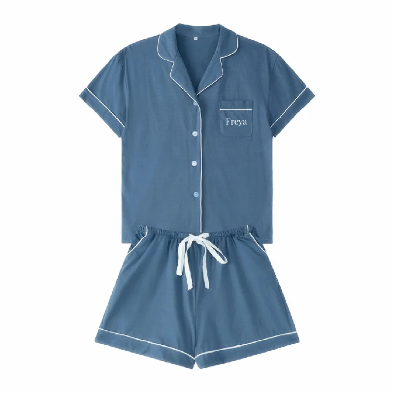 Children's Navy Blue Cotton Pyjama Set