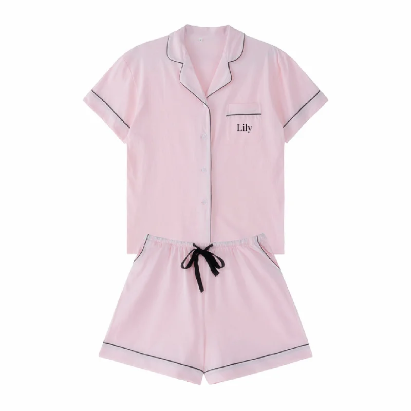 Children's Short Pink Cotton Pyjama Set