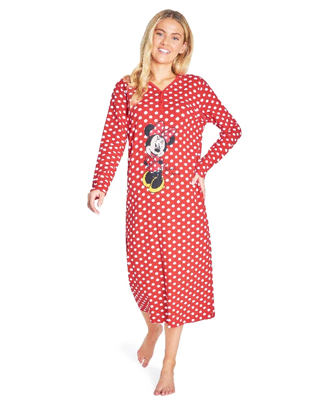 Disney Nighties for Women, Long Sleeve Nightdress - Minnie Mouse