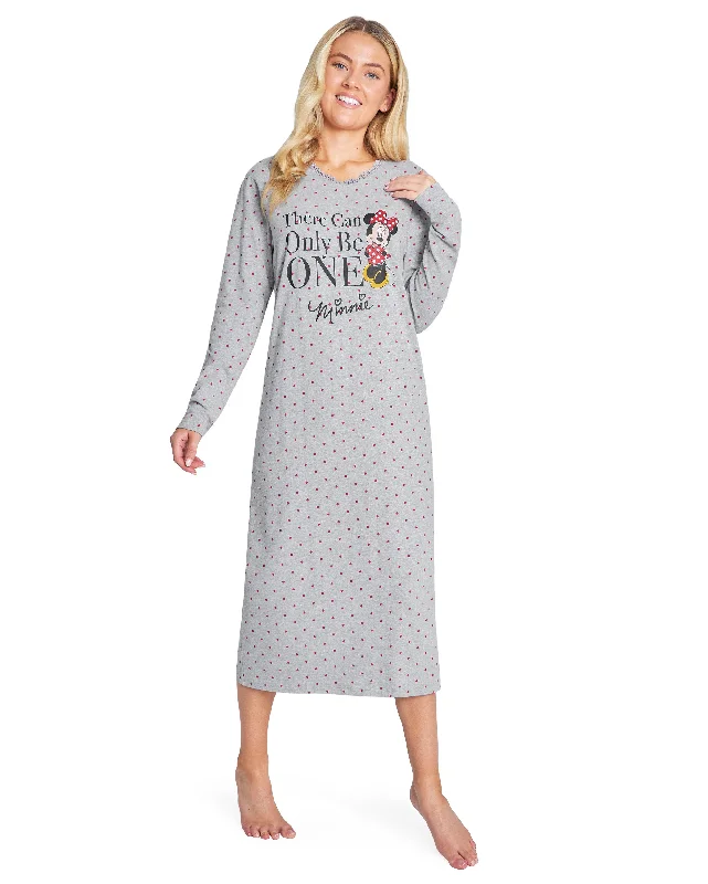 Disney Nighties for Women, Long Sleeve Nightdress - Minnie Mouse