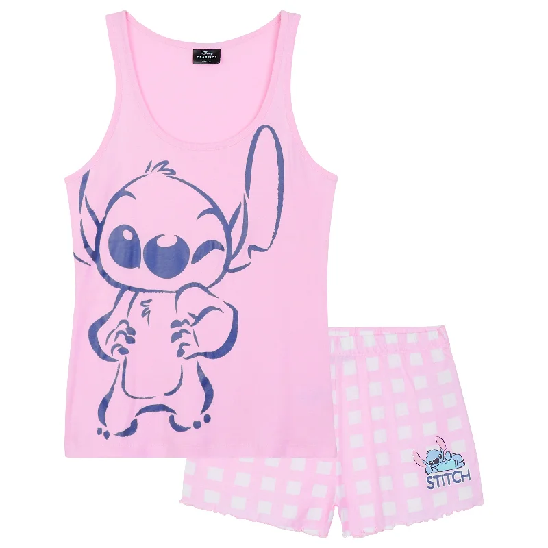 Disney Stitch Womens Short Pyjamas Set, Comfy Lounge Wear - Stitch Gifts