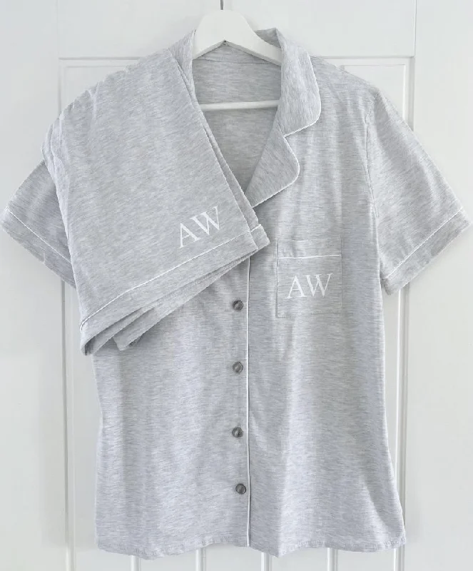 Women's Grey Short Cotton Pyjama Set