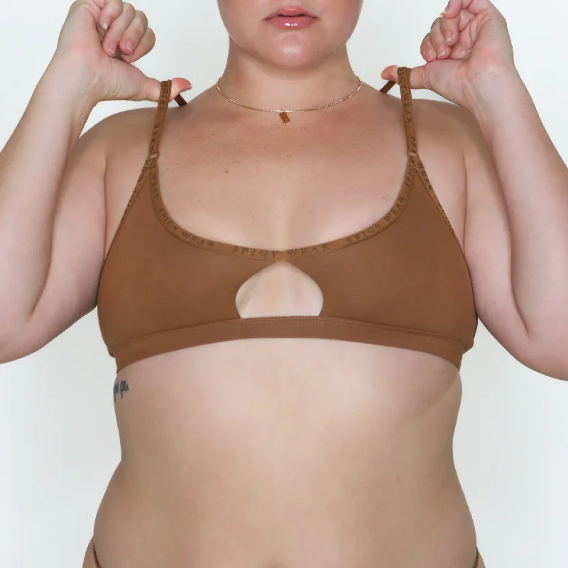 Exclusive Hazelnut Breathe Soft Cotton Y-String & Cutout Bralette Set