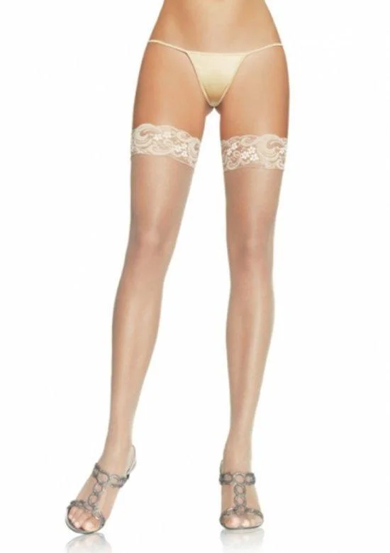 Sheer Thigh Highs with Lace Top (6 pieces in 1 pack)