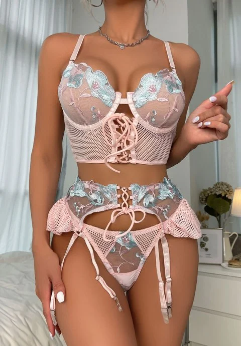 Longline Lace Bra Set