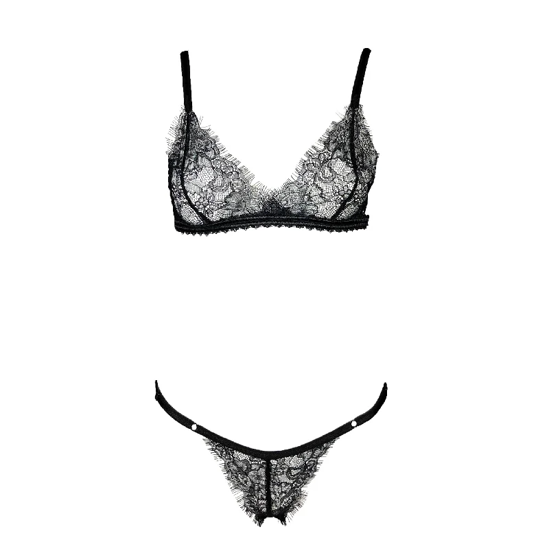 Mysu lace lingerie set black