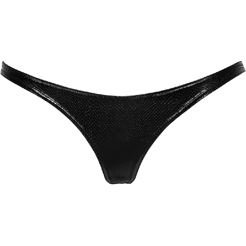 Noir Handmade Snake Skin Look Wetlook Thong