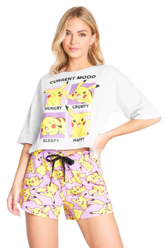 Pokemon Pyjamas for Women Teenagers Summer Pikachu Ladies Lounge Wear Sets