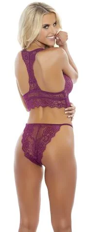 Purple Lace Bra With Matching Panty