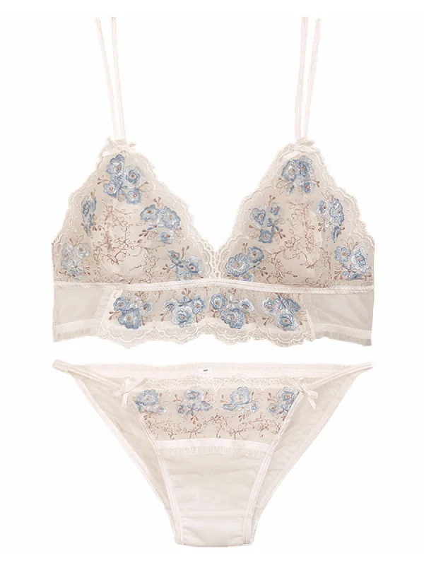 Rebecca Floral Embroidered Lingerie Set