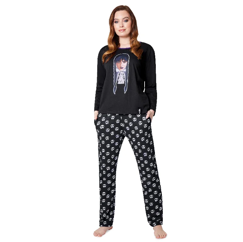 Wednesday Ladies Pyjamas Set - Black/Wednesday