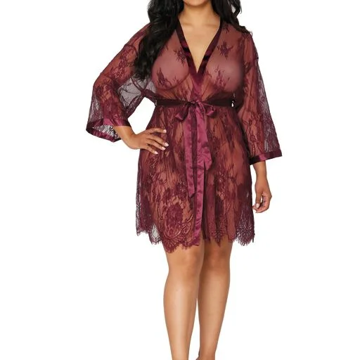 Eyelash lace robe