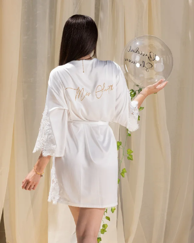 Triangle Silk Lace Robe W/Back Customization