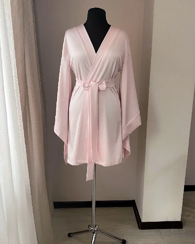 Kimono robe pink short Bridesmaides robes