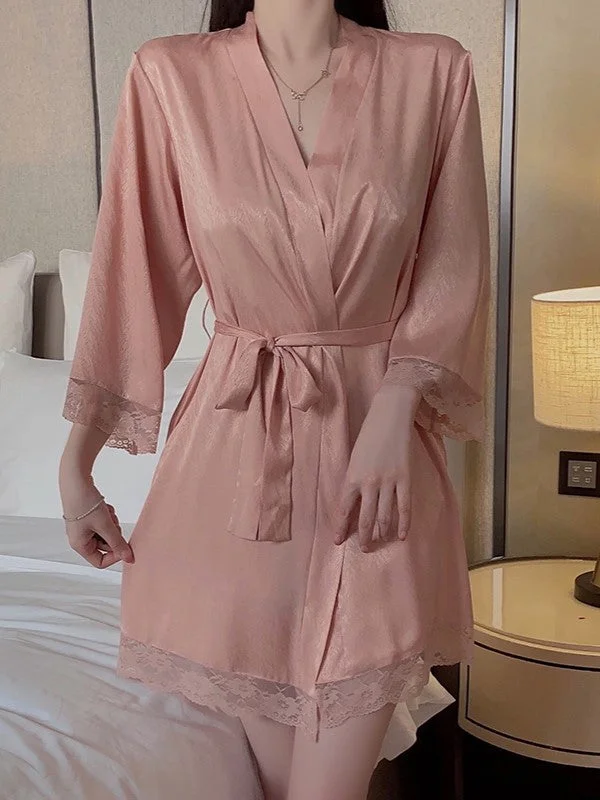 Lace-Trim Robe