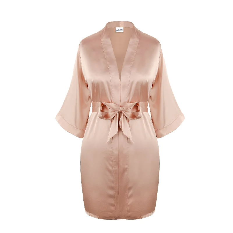 Classic Satin Robe - Dusty Rose