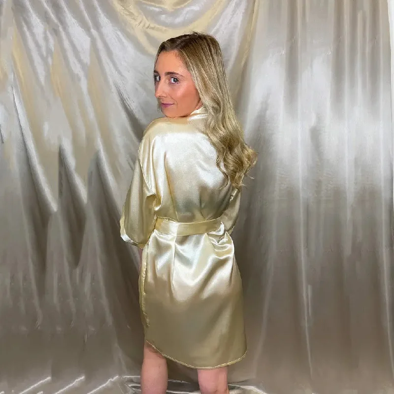 Personalised Satin Robe - Cream