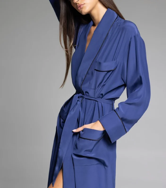 ROBE - Mediterranean Blue with Black Piping