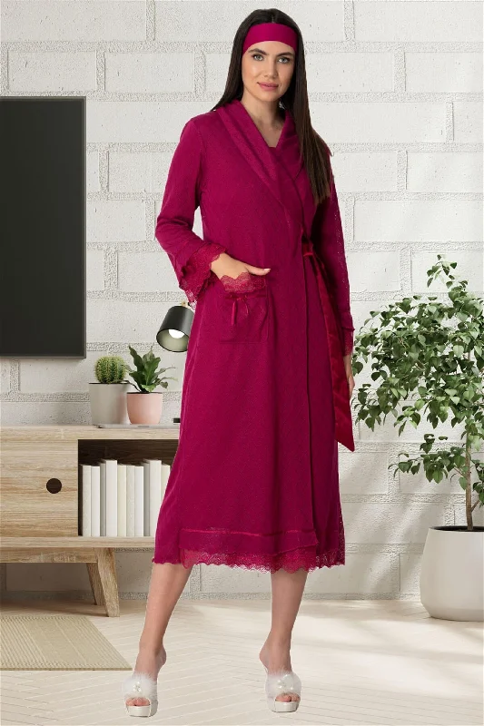 Shopymommy 5520 Knitwear Guipure Maternity Robe Fuchsia