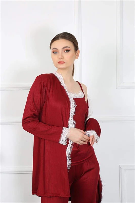 Women's 3-pack Claret Red Dressing Gown 16108