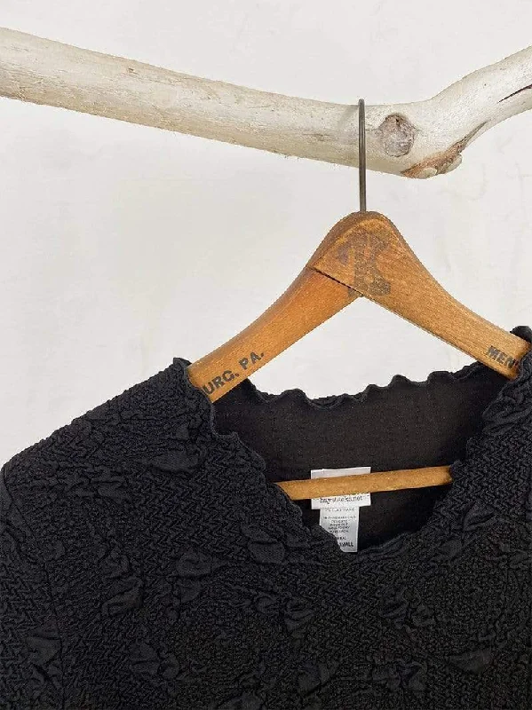 Black Lyrac Surreal Textured Top