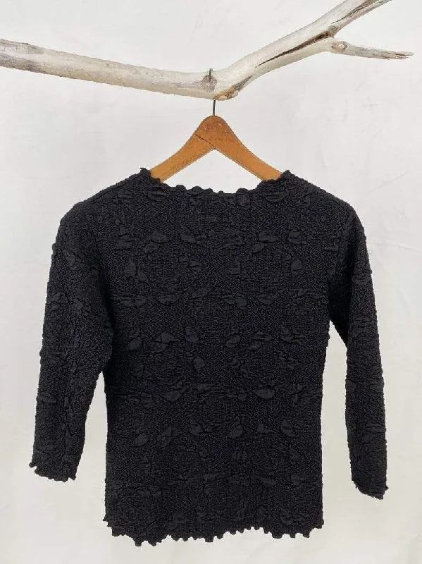 Black Lyrac Surreal Textured Top