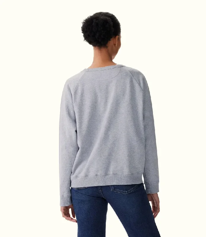 Rope Raglan Crew - Grey Marle