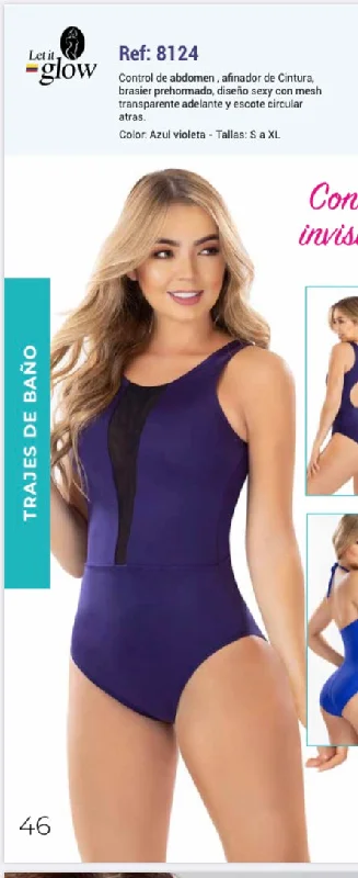 8124 TRAJE DE BANO VIOLETA CONTROL INVISIBLE SEXY