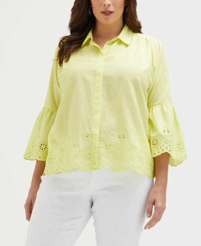 Plus Size Embroidered Blouse