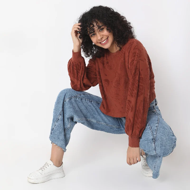 Regular Fit Jacquard Sweatshirt