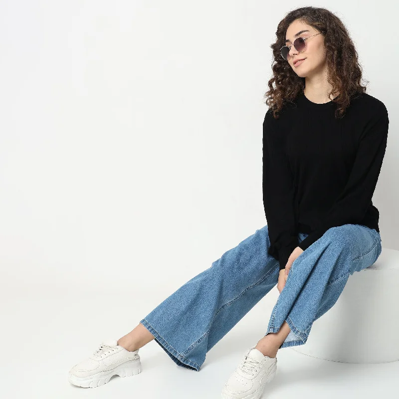 Regular Fit Solid Sweater