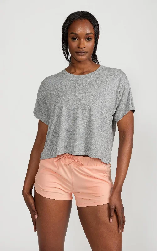 Loose-fit Crop Top in Grey