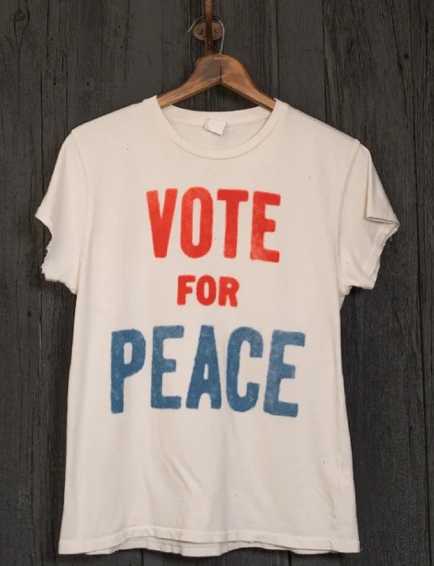 Vote For Peace Crew Tee, Vintage White