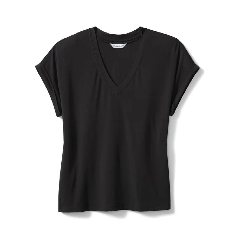 Tommy Bahama Women's Kauai Jersey V-Neck T-Shirt - Black