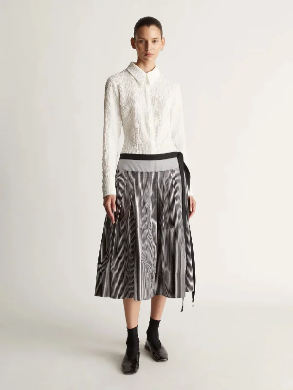 Ashton Skirt in Charcoal Stripe