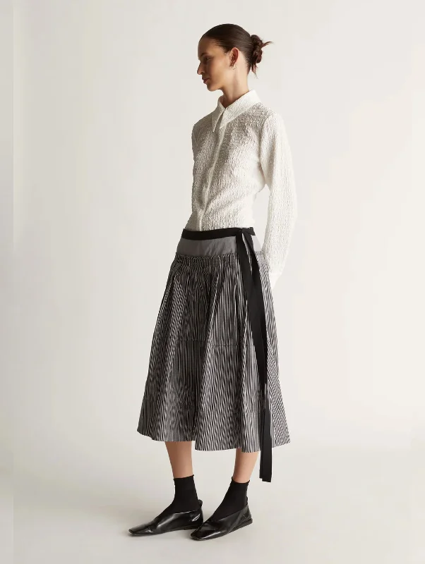 Ashton Skirt in Charcoal Stripe