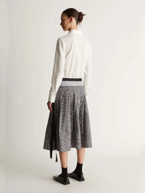 Ashton Skirt in Charcoal Stripe