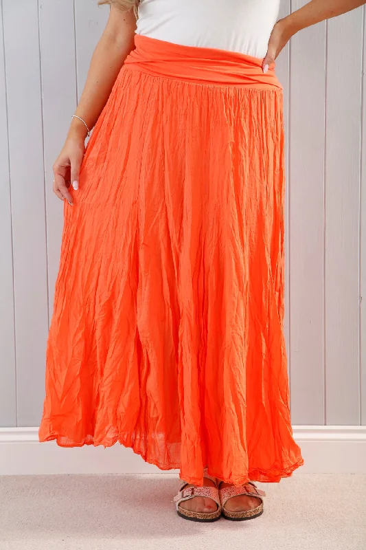 Crinkle Skirt Tangerine