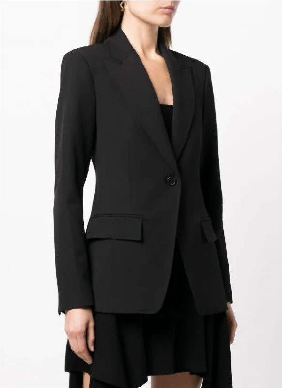 Edie Single-Breasted Jacket Blazer in Black