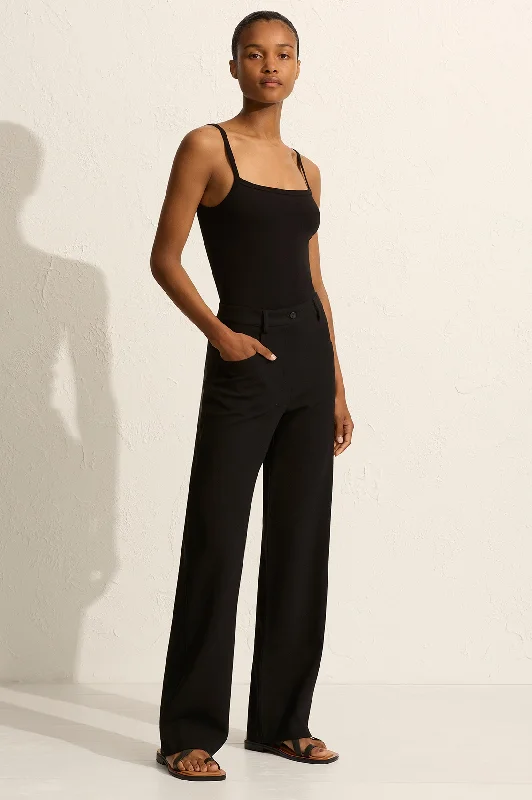 Relaxed Crepe Pant in Black