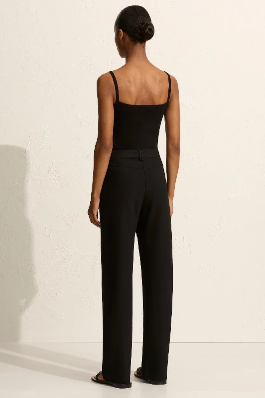 Relaxed Crepe Pant in Black