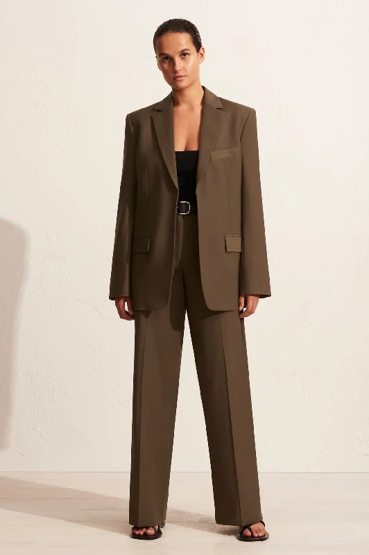 Relaxed Tailored Blazer in Coffee