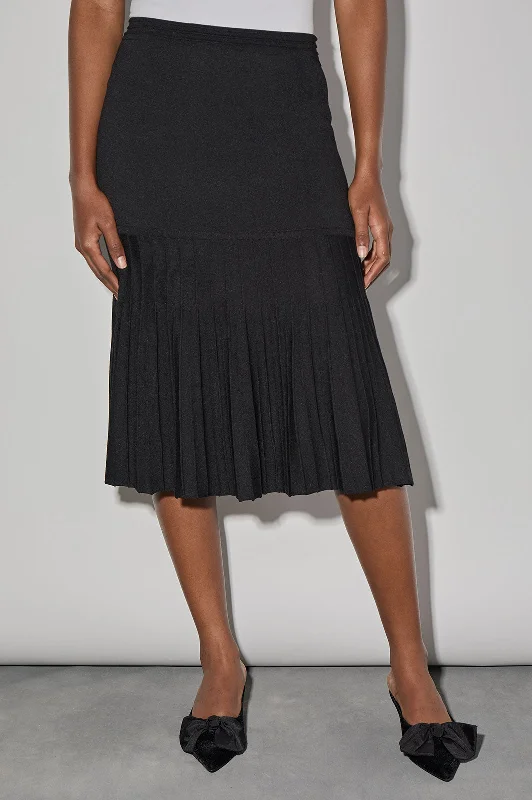 Soft Knit Below the Knee Trumpet Skirt