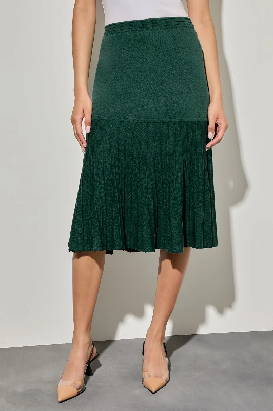 Soft Knit Below the Knee Trumpet Skirt