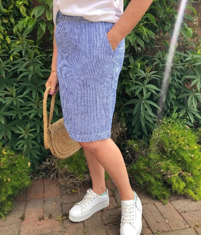 Striped Linen Blend Skirt