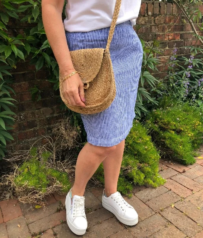 Striped Linen Blend Skirt