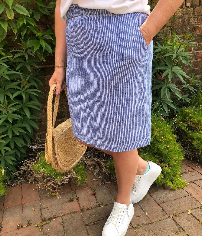 Striped Linen Blend Skirt