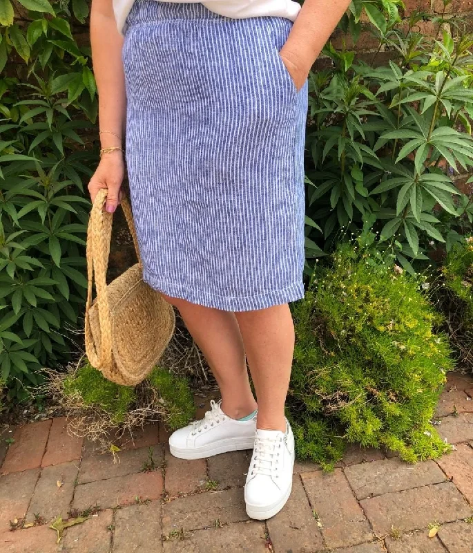 Striped Linen Blend Skirt